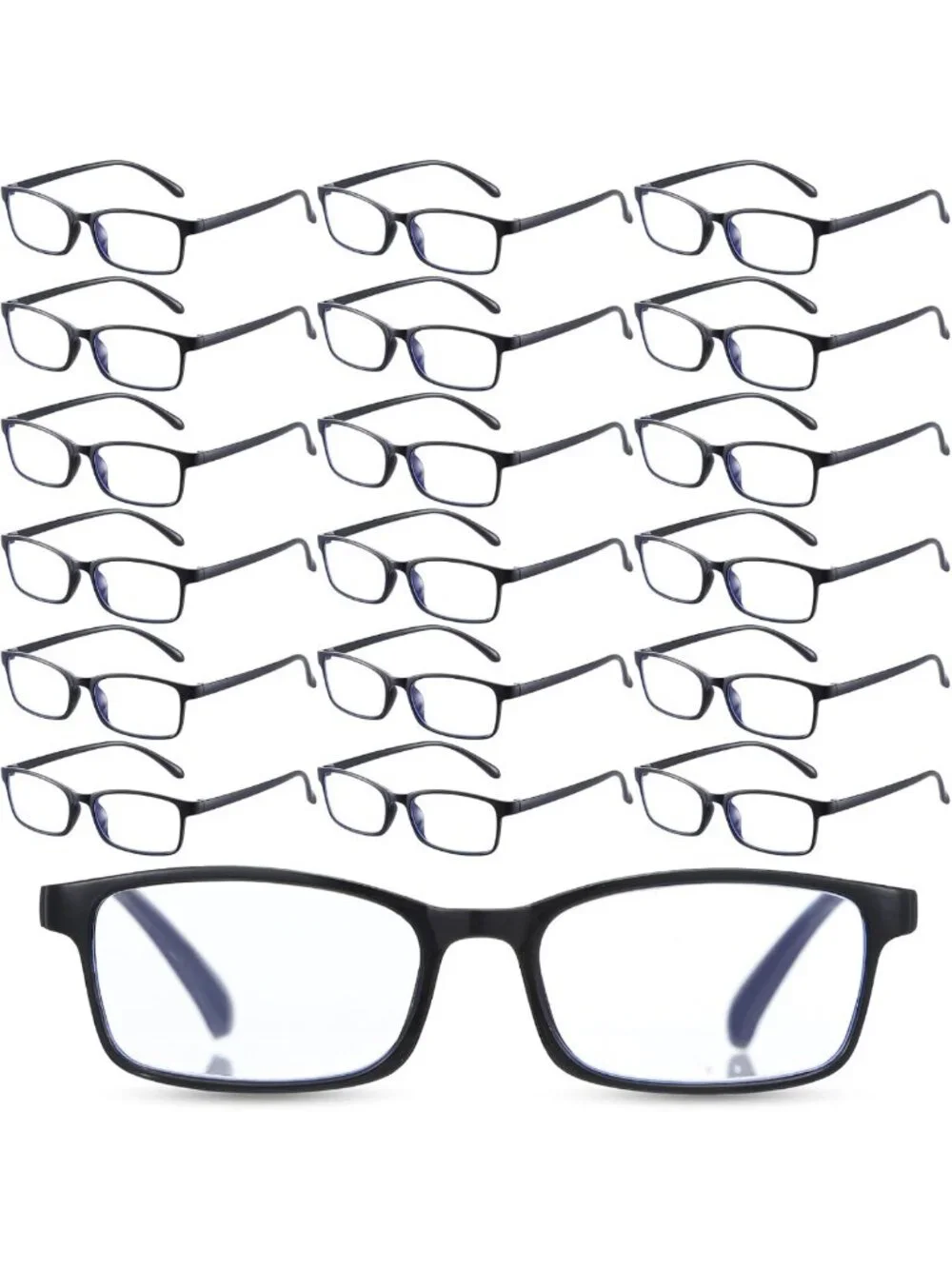 30 Pack Adjustable Reading Glasses - Black Frames, Spring Loaded Hinge, Comfort